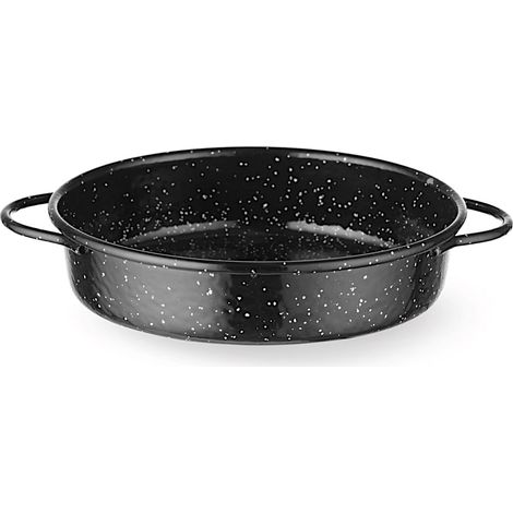Padella rotonda smaltata con manici, diametro 200x45 mm