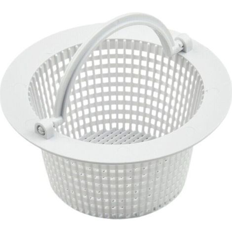Cestello skimmer rotondo per piscine fuori terra, diametro 16 cm, bianco, in plastica resistente, confezione da 1 (1/4)