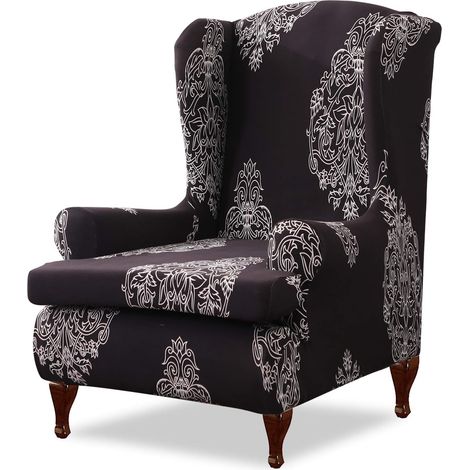 Housse de Fauteuils d'oreille Elastique Housse de Canapé 1 Place Fauteuil Chaise Lavable Imprimée Revêtement Protecteur de Meubles (1/5)