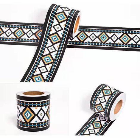 Bordure de papier peint K12 Décoration Murale Amovible Frise Murale Autocollant Papier Peint Autocollant Imperméable en PVC Plinthe Autocollant 12cm X 500cm (1/3)