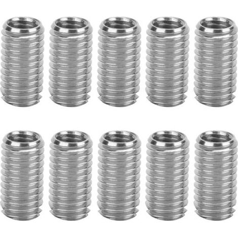 Lot de 10 inserts filetés mâle femelle en acier inoxydable Filetage M6x1,0 mm et M8x1,25 mm Outil de réparation pour filetage endommagé (1/5)