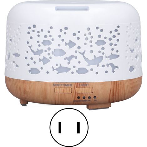 Humidificateur portable silencieux 300ml, diffuseur d'aromathérapie LED multicolore, prise américaine 100-240V pour maison (1/5)