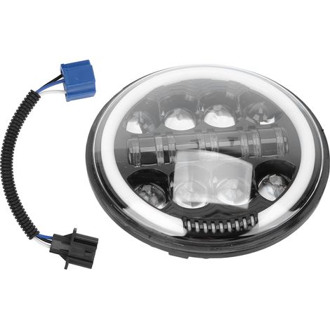 Phare avant moto rond 7 pouces 8 LED 6500K-7000K 4400LM étanche IP67 12V universel (1/5)