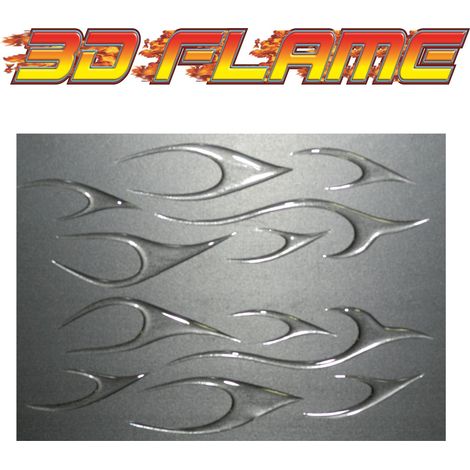 Adesivi Fiamme 3D Trasparenti Kit 14 Elementi Dimensioni foglio 34 x 23 cm (1/5)