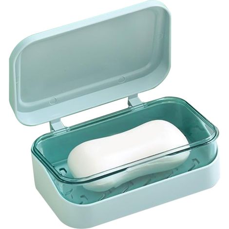 Reise-Seifenschale  Seifenschale mit 2 Etagen – wasserdichter Behälter für Badezimmer, Badewanne, Dusche, Waschbecken, Reisen, Küche