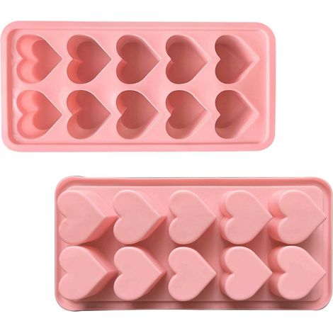 2er-Set Herz Eiswürfelform Silikon, BPA-frei, flexibel, spülmaschinengeeignet