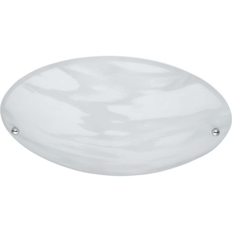 Plafonnier rond en verre albâtre blanc ø25 cm E27, idéal pour l'éclairage intérieur et la décoration dans les salons et les chambres à coucher.
