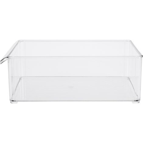1 Boîte de rangement réfrigérateur, Plastique PET, Empilable, Gain de place, Cuisine Congélateur (1/5)