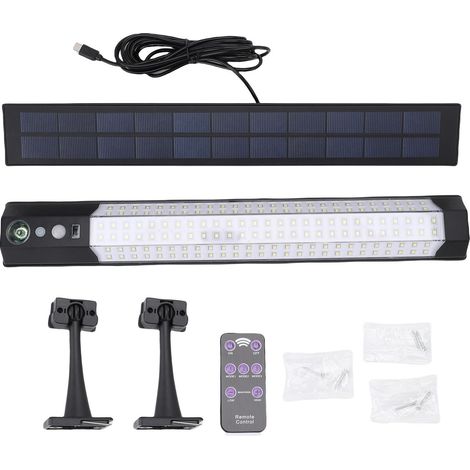 Ortviai Applique Solaire Extérieure avec Télécommande, 3000 lm, Angle d'Éclairage 270°, Étanche IP65, pour Jardin et Cour (1/5)