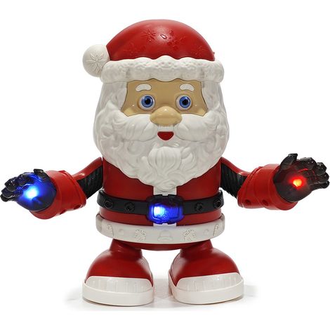 Babbo Natale Musicale Rosso H21cm Movimento e Luci LED  Statuetta Natalizia Robotica che Balla a Suon di Musica con Effetti Luminosi Mani e Fibbia a Batteria per Casa e Bambini (1/5)