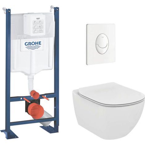 Grohe Pack WC Rapid SL autoportant + cuvette Ideal Standard T354601 + plaque Skate Air blanche (ProjectTesi-3) (1/5)