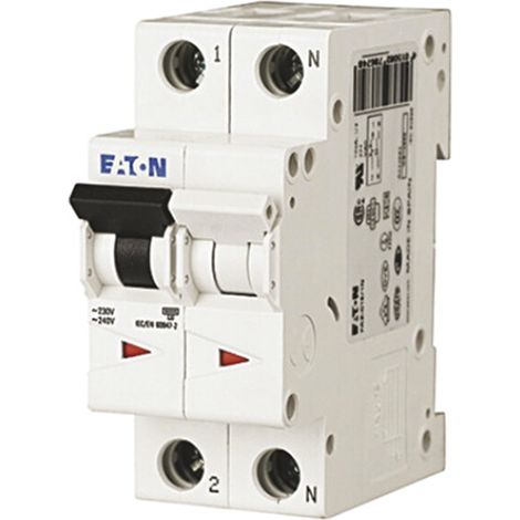 Disjoncteur modulaire 2A 1Np courbe C 6kA 000239056 EATON FAZ6 C2/1N