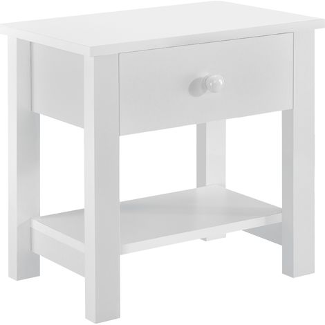 Nachttisch 40 x 29,7 x 41,5 cm Weiß en.casa