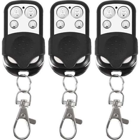 Lot de 3 télécommandes universelles, à Code Fixe, avec fréquence de 433,92 MHz, pour Portail Automatique- Crezuo (1/4)