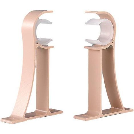 Ensemble de 4 supports de tringle à rideaux en aluminium doré à un trou - Fixation au plafond pour tringles à rideaux de douche et de porte (1/4)