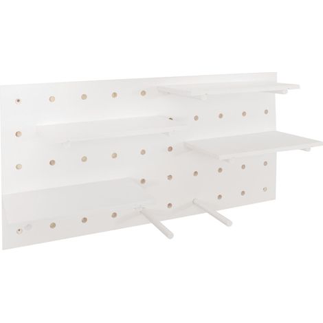[NON UTILIZZATO] Pannello multiuso da parete HHG-714, cucina studio mensola, personalizzabile su 4 livelli 100x50cm, bianco