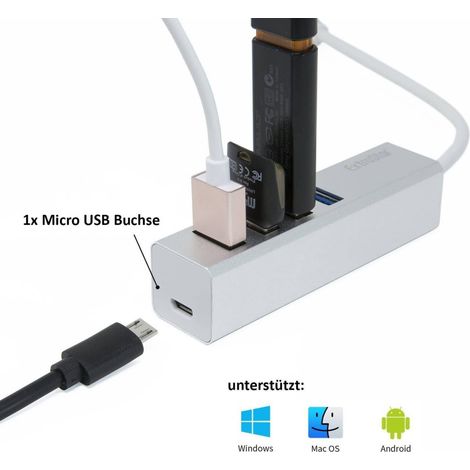 TrAdE Shop Traesio - Ciabatta Usb Multipresa Hub Con 4 Porte Usb 3.0 + Micro Usb Per Pc E Laptop - (1/5)