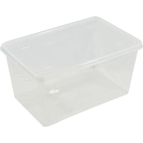Caja transparente multiusos con tapa 44 l, 58,5 x 39 x 30 cm