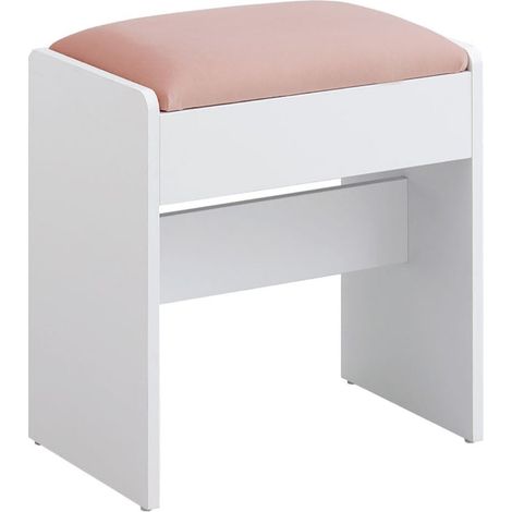 Sgabello da toeletta imbottito per trucco 286 x 45 x 45 cm Poggiapiedi in velluto con cuscinetti antiscivolo per camera da letto spogliatoio ingresso bianco 120007714