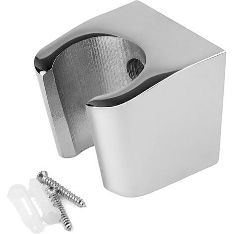 Zinc Alloy Shower Head Holder, Silver Shower Head Holders, Wall Mounted Shower Head Holder with Screws, Small and Easy to Install (1/5)