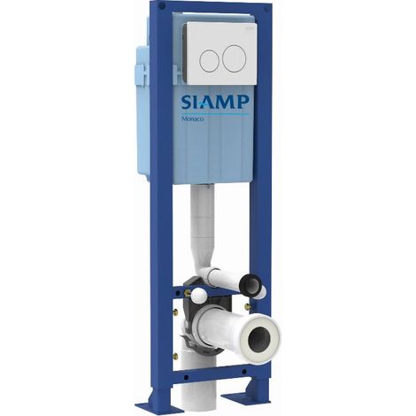 Siamp – Bâti support WC autoportant NF – Résistant 400 kg – Hauteur réglable 1100-1300 mm – Réservoir 3/6 litres silencieux (1/5)