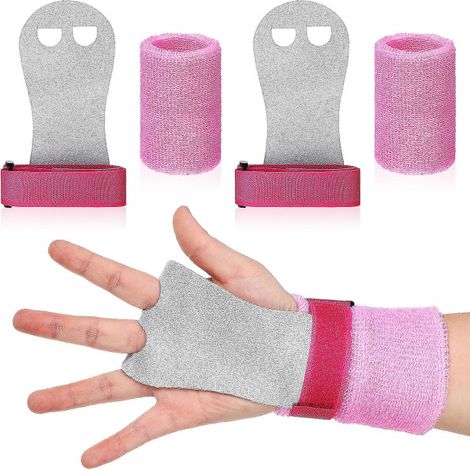 4 Stück Turngriffe und Handgelenkbänder, Stangengriffe, Handflächenschutz A