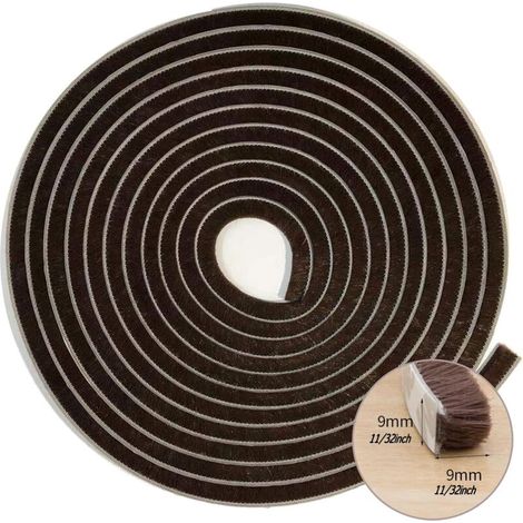 Selbstklebende Dichtung für Schiebefenster/Türen (5 m x 0,9 cm x 0,9 cm, braun) (1/5)
