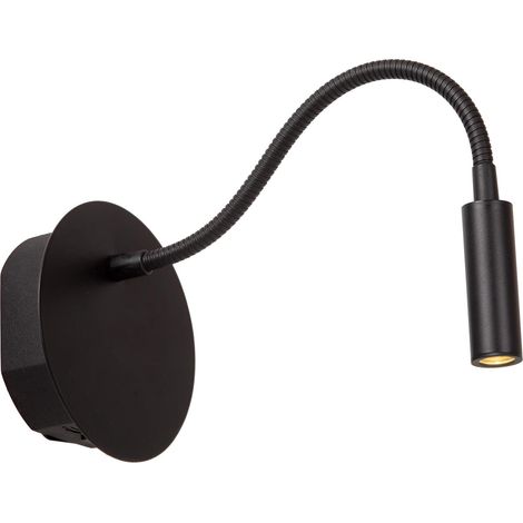 1 Applique murale,LED intégrée,Bras flexible,Système magnétique,Noir,Chambre à coucher