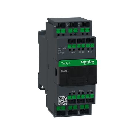 Contacteur TeSys LC1D 3P AC-3 32A 24VCC Snap-In - LC1D32ABD