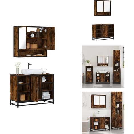 Ensemble de meubles de salle de bain 2 pcs Chêne fumé - Ensemble De Meubles De Salle De Bain - Ensembles De Meubles De Salle De Bain - Armoire De Salle De Bain - Armoire De Rangement De Salle De Bain (1/5)