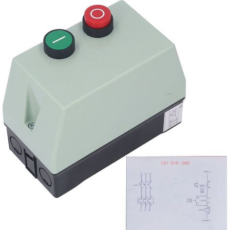 Arrancador magnético impermeable, carcasa de interruptor magnético ignífuga, monofásico 220V 230V, trifásico 380V 400V, 9-13A (1/5)