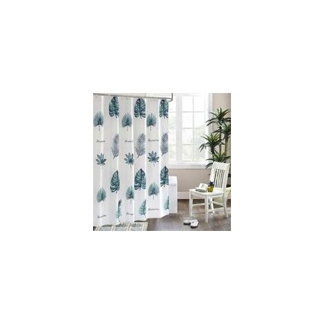 Duschvorhang aus Polyester, 180 x 200 cm, wasserdicht und antibakteriell. – Crezuo