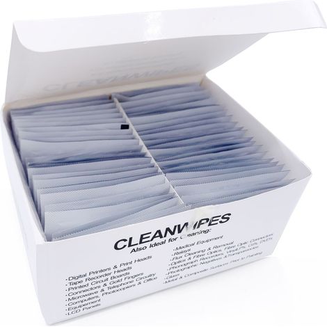 Elfcam - Papiers de Nettoyage de la Fibre Optique - Lot de 50 , pour La Decontamination de La Fibre Nue Avant L'epissurage, et Les Extremites de Connecteurs de Fibre Optiques (1/5)