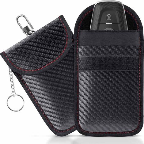 Pochette Étui Anti RFID pour Clé de Voiture, Jeu de 2, Protection Antivol et Anti-Piratage pour Télécommande Véhicule (1/5)
