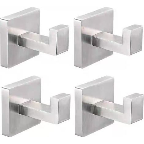Handtuchhaken aus gebürstetem Nickel, geeignet für Badezimmer, robuste, moderne Edelstahlhaken, 4er-Set – ideal zum Aufhängen von Handtüchern, Bademänteln und Mänteln in Küche, Schlafzimmer, Badezimme