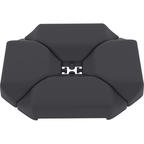 Base de parasol déportée en 4 parties, support de parasol en PEHD, remplissable d'eau (77 kg) ou de sable (100 kg) (1/5)