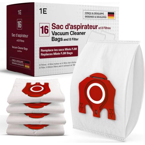 16 sacchetti per aspirapolvere [Compact C2 e C1, Complete C1] – sostituisce FJM – include 4 filtri motore e 4 filtri di scarico [serie S6000, S4000, S700, S500, S300 e S200] – sostituisce 9917710, 104 (1/5)