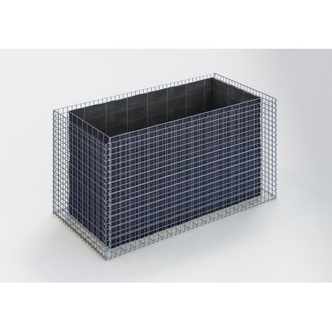 Gabiondeco - Jardinière en Gabion. 200 cm x 100 cm x 100 cm (L x H x P). taille des mailles 5 x 5 cm. Épaisseur des parois 10 cm - Made in Ger... (1/3)