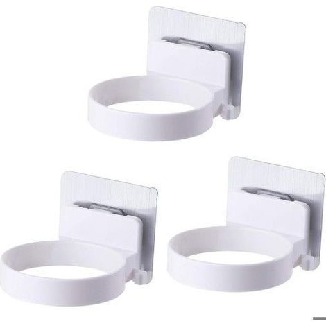 Lot de 3 supports adhésifs pour sèche-cheveux. Supports muraux pour sèche-cheveux. Étagère de rangement en plastique (1/5)