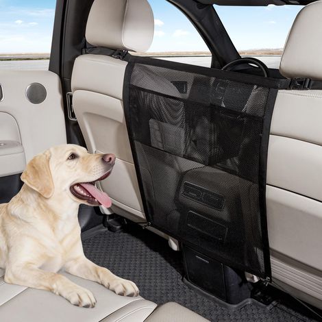 Filet de séparation pour animaux de compagnie en voiture, filet de séparation pour sièges arrière de voiture, convient aux voitures, SUV et camions (1/5)