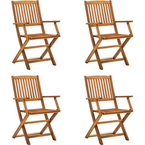 Klappbare Gartenstühle 4 Stk. Massivholz Akazie