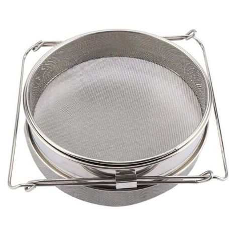 Grand Tamis À Miel Double Couche Acier Inoxydable Passoire Filtre Avec Bras Réglables (1/4)
