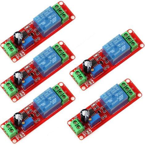 5Pcs NE555 12V CC Réglable 0-10 Seconde Retard Retard Relais Module de commutation Shield pour Arduino Raspberry Pi (1/5)