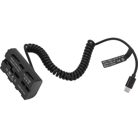Câble d'alimentation à ressort USB-C vers NP F550, adaptateur secteur factice pour éclairage d'appoint de moniteur (1/5)