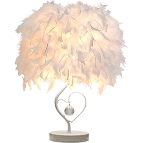 Lampe de chevet GUANSHAN en plumes, abat-jour moderne, table avec (1/5)