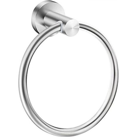 Silver 304 Stainless Steel Wall-Mounted Towel Ring for Bathroom (1/5)