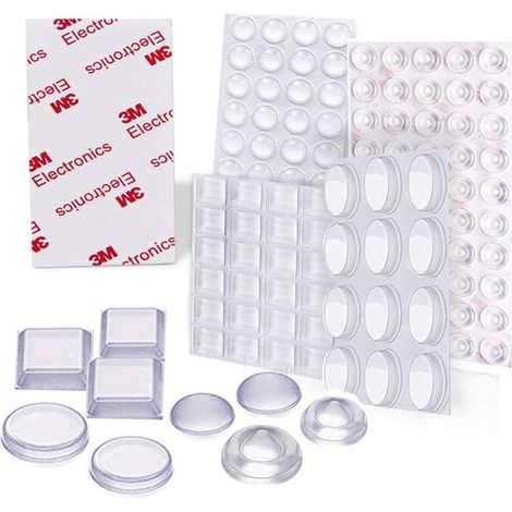 4 Tailles Transparente Pieds Adhésifs pcs, Patin Antiderapant Antibruit, Butées de Protection en Caoutchouc, Idéale pour Tampon Meubles (1/5)