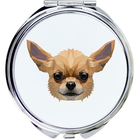 Chihuahua a pelo corto - specchio con foto e iscrizione geometrica di Art-Dog (1/3)