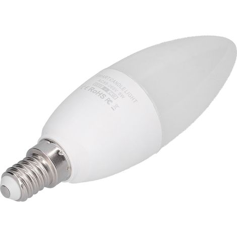 E14 Smart-LED-Lampe, Kaltweiß, 85–265 V, Smart-Home-Lampe mit Fernbedienung über die Tuya-App, WLAN-Lampe (1/5)