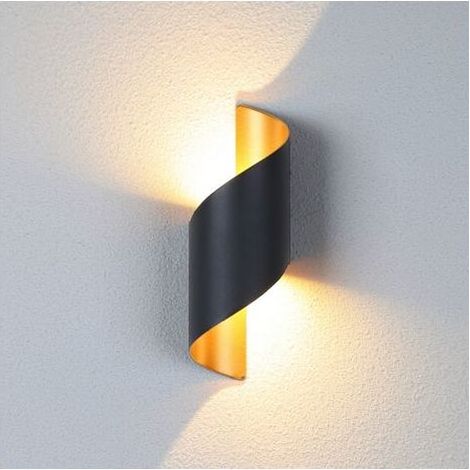 Lampe murale moderne à Led blanc chaud, lampe murale unique en spirale, applique murale d'intérieur noire pour salon, couloir, chambre à coucher, café, bureau (1/4)